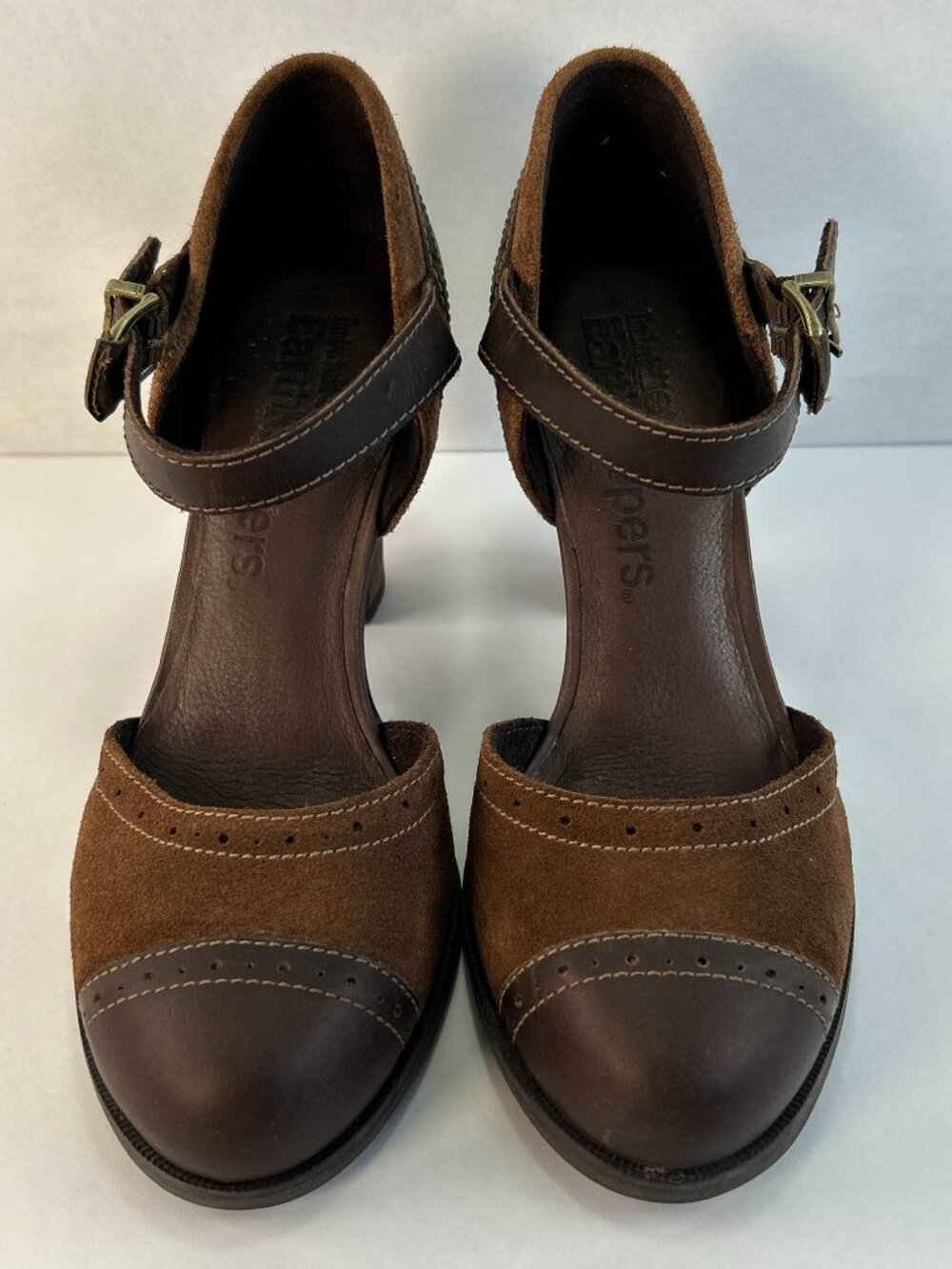 Timberland Earthkeepers Mary Jane Pump Womens 6.5 Brown Suede Cap Toe Dress Shoe